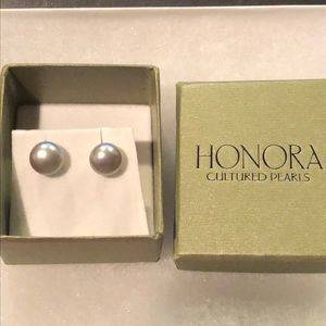 Grey Honora pearl earrings